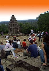Even in the low season, Angkor is clustered with tourists!